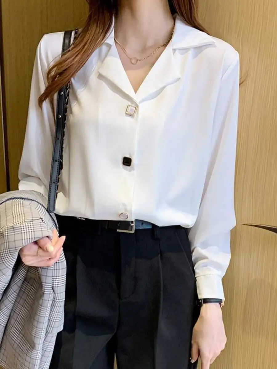 Sli White Long Sve Women's irt Versatile Inner Wear Base Layer Brand Button Detail Slim Fit Commute Sle V-Ne
Sli White Long Sve Women's irt Versatile Inner Wear Base Layer Brand Button Detail Slim Fit Commute Sle V-Ne