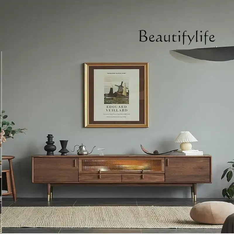 N Nordic solid wood TV cabinet coffee table combination modern living room home black walnut TV cabinet
N Nordic solid wood TV cabinet coffee table combination modern living room home black walnut TV cabinet
