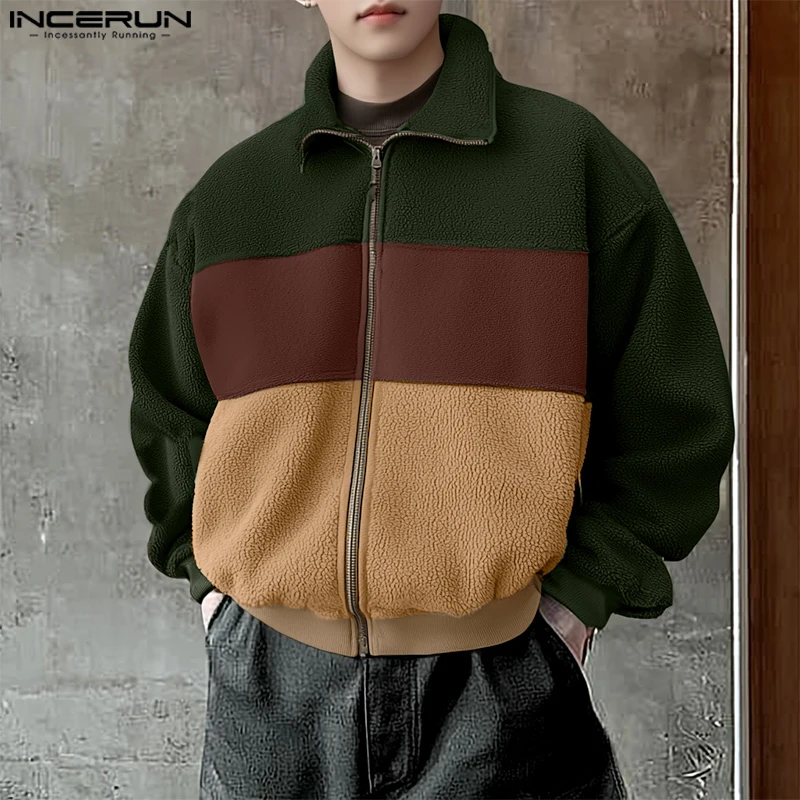 INCERUN Tops 2025 Korean Style Fashion Men Spliced Contrast Fleece Jackets Coat Autumn Streetwear Hot Sale Long Sleeved Jackets
INCERUN Tops 2025 Korean Style Fashion Men Spliced Contrast Fleece Jackets Coat Autumn Streetwear Hot Sale Long Sleeved Jackets