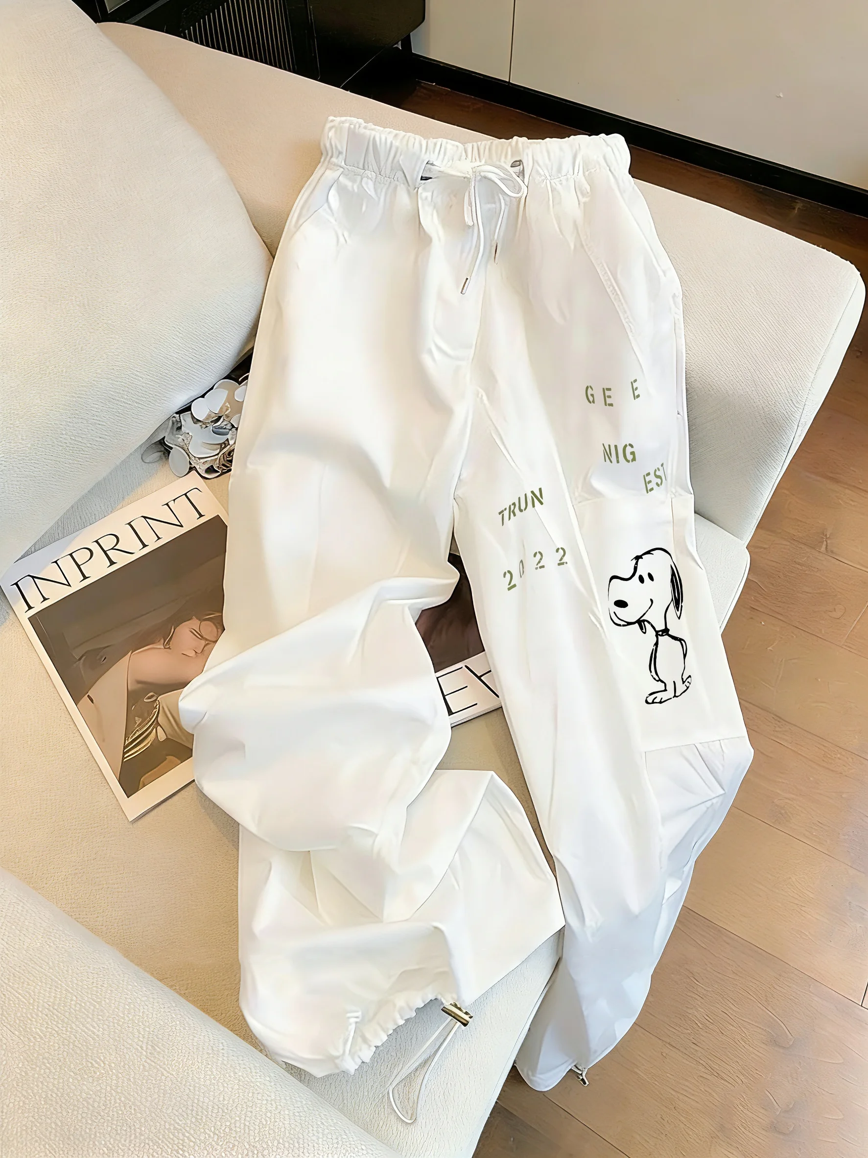 Casual Loose Wide Leg Workwear Pants Men Women Summer High Waist Slimming Print Drawstring Comfortable Straight Leg Trousers
Casual Loose Wide Leg Workwear Pants Men Women Summer High Waist Slimming Print Drawstring Comfortable Straight Leg Trousers