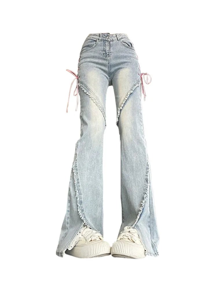 Blue Bandage Bow Bell Bottoms Autumn Women Fashion Sweet High Waist Jeans American Style High Street Sexy Slim Denim Trousers
Blue Bandage Bow Bell Bottoms Autumn Women Fashion Sweet High Waist Jeans American Style High Street Sexy Slim Denim Trousers