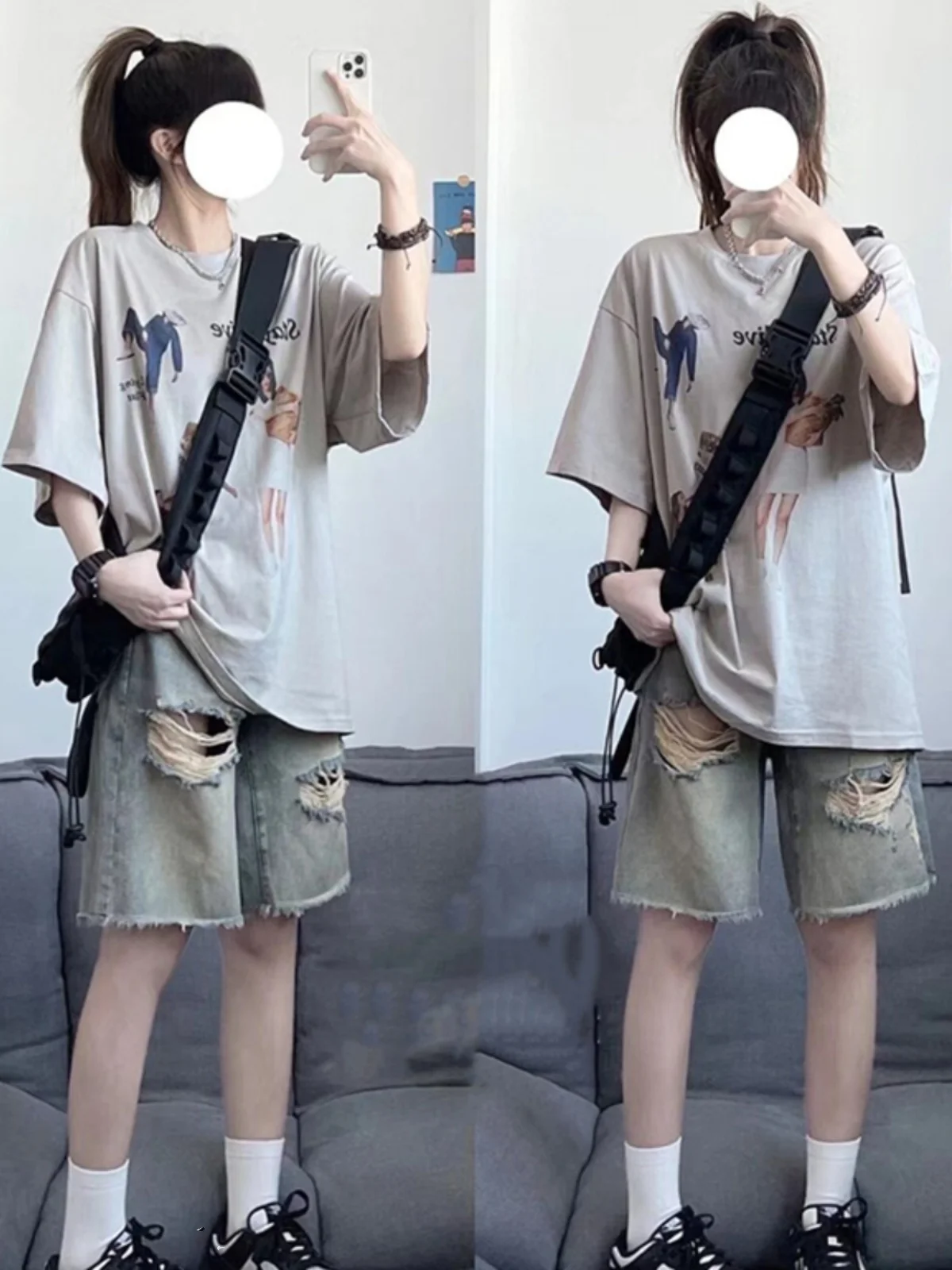 Джинсы High Street Denim: женские летние новые модные джинсы с дырками, свободного кроя, больших размеров, прямые, длиной до колена, с высокой талией, широкие штанины
Джинсы High Street Denim: женские летние новые модные джинсы с дырками, свободного кроя, больших размеров, прямые, длиной до колена, с высокой талией, широкие штанины