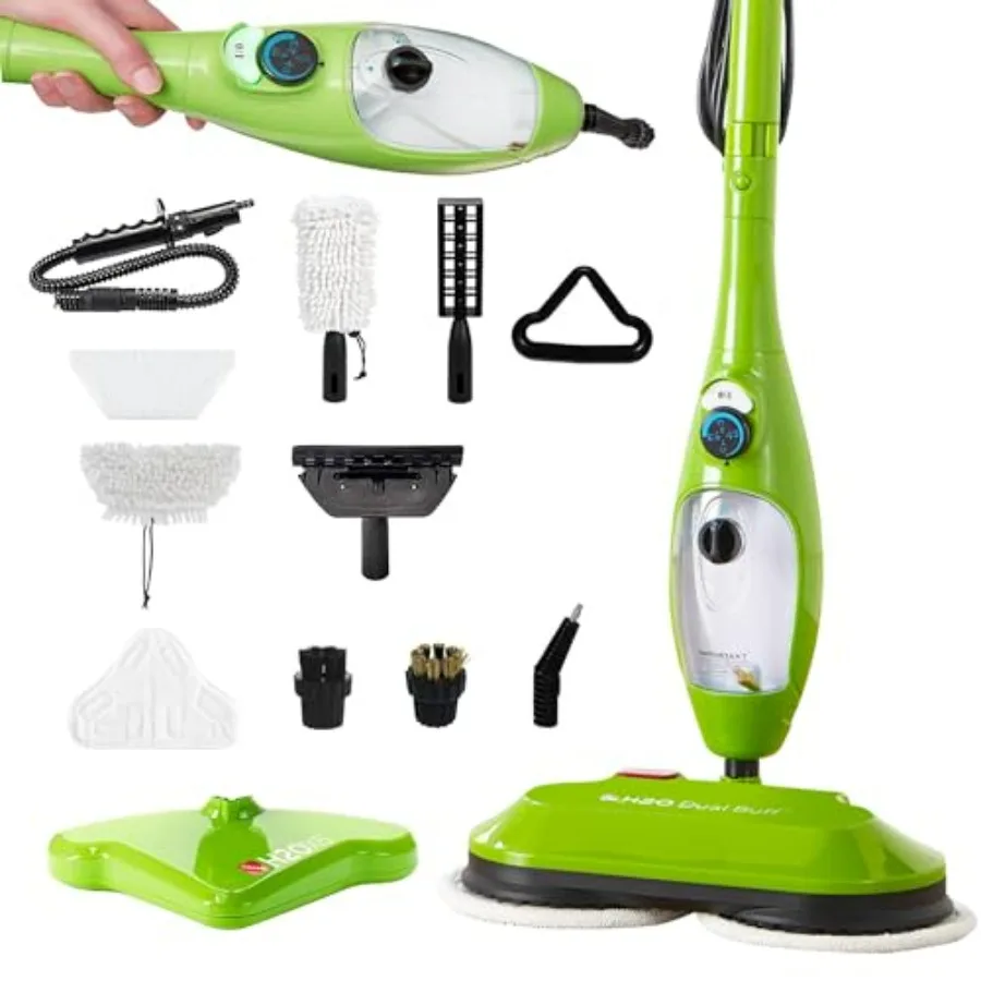 X5 Dual Buff Steam Mop for kitchen tile floors, hardwood floors, grout, upholstery and carpets; stainless steel body, white; 8-
X5 Dual Buff Steam Mop for kitchen tile floors, hardwood floors, grout, upholstery and carpets; stainless steel body, white; 8-