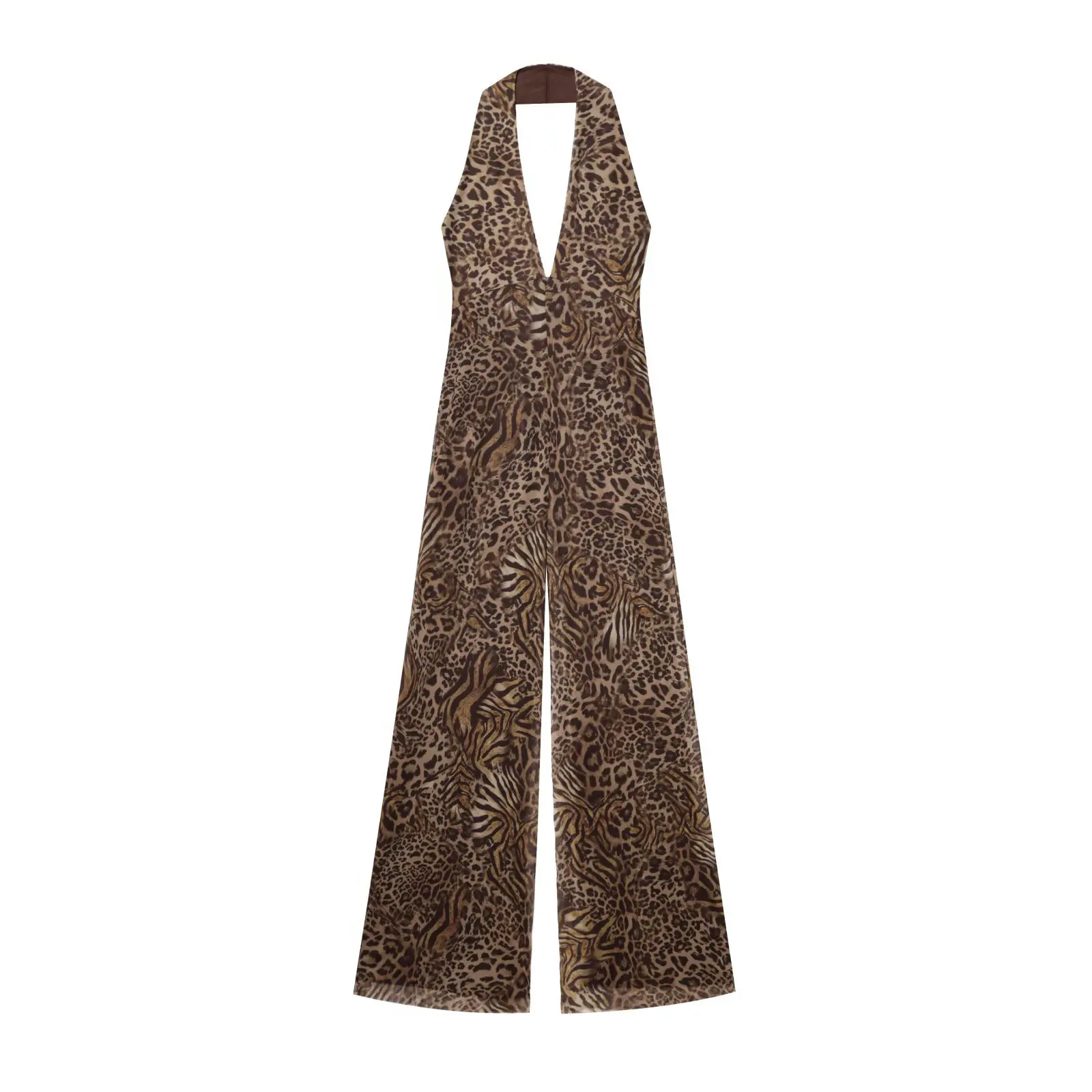 Summer Women's New Style Jumpsuit Fashion and Sexy V-neck Sleeveless Animal Printed Silk Mesh Hanging Collar Slimming Jumpsuit
Summer Women's New Style Jumpsuit Fashion and Sexy V-neck Sleeveless Animal Printed Silk Mesh Hanging Collar Slimming Jumpsuit