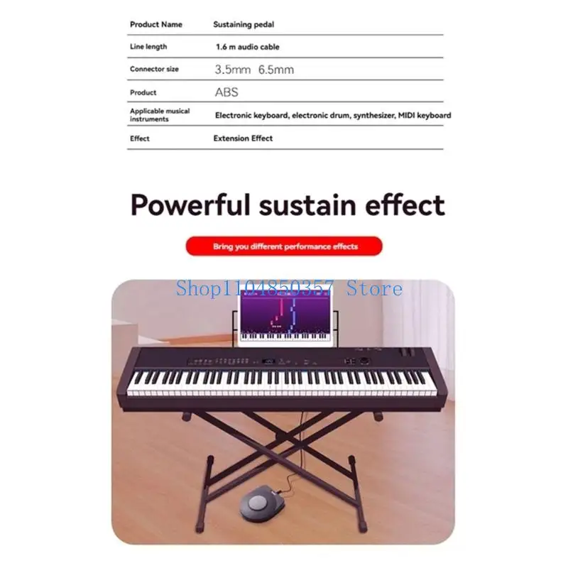 652F Portable Sustains Pedal Keyboard Foot Pedal Nonslip Design Comfortable ABS Texture Suitable for Long Practice Event
652F Portable Sustains Pedal Keyboard Foot Pedal Nonslip Design Comfortable ABS Texture Suitable for Long Practice Event