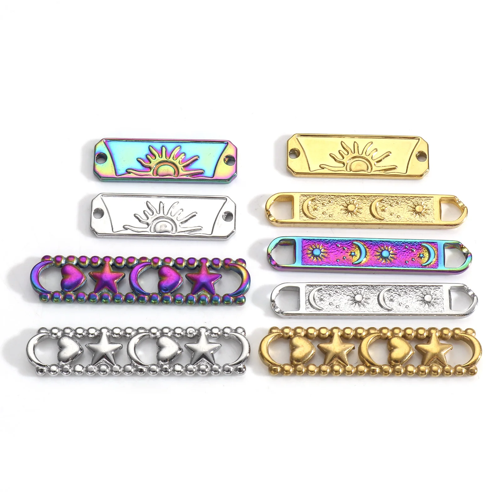 3PCs Stainless Steel Connectors Multicolor Rectangle Sun Moon Hollow Charms DIY Necklace Bracelets Women Men Jewelry Findings
3PCs Stainless Steel Connectors Multicolor Rectangle Sun Moon Hollow Charms DIY Necklace Bracelets Women Men Jewelry Findings