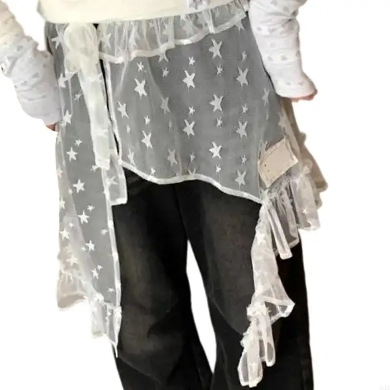 Fairycore Half Skirt for Women Star Gauze Hip Wrap Covering Half Apron Skirt Tie Waist Layered Overskirt Shirt Extender 517D
Fairycore Half Skirt for Women Star Gauze Hip Wrap Covering Half Apron Skirt Tie Waist Layered Overskirt Shirt Extender 517D
