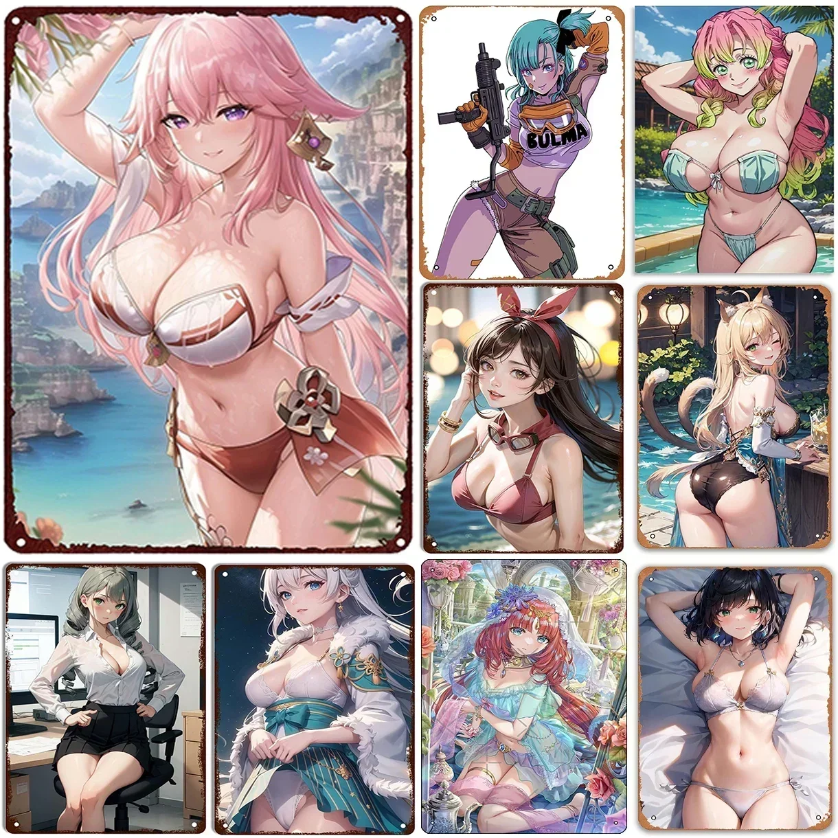 Vintage Anime Pinup Girls Metal Tin Sign Wall Decor Perfect for Man Cave Home Cafe Game Room Club Bar Retro Iron Painting Post
Vintage Anime Pinup Girls Metal Tin Sign Wall Decor Perfect for Man Cave Home Cafe Game Room Club Bar Retro Iron Painting Post