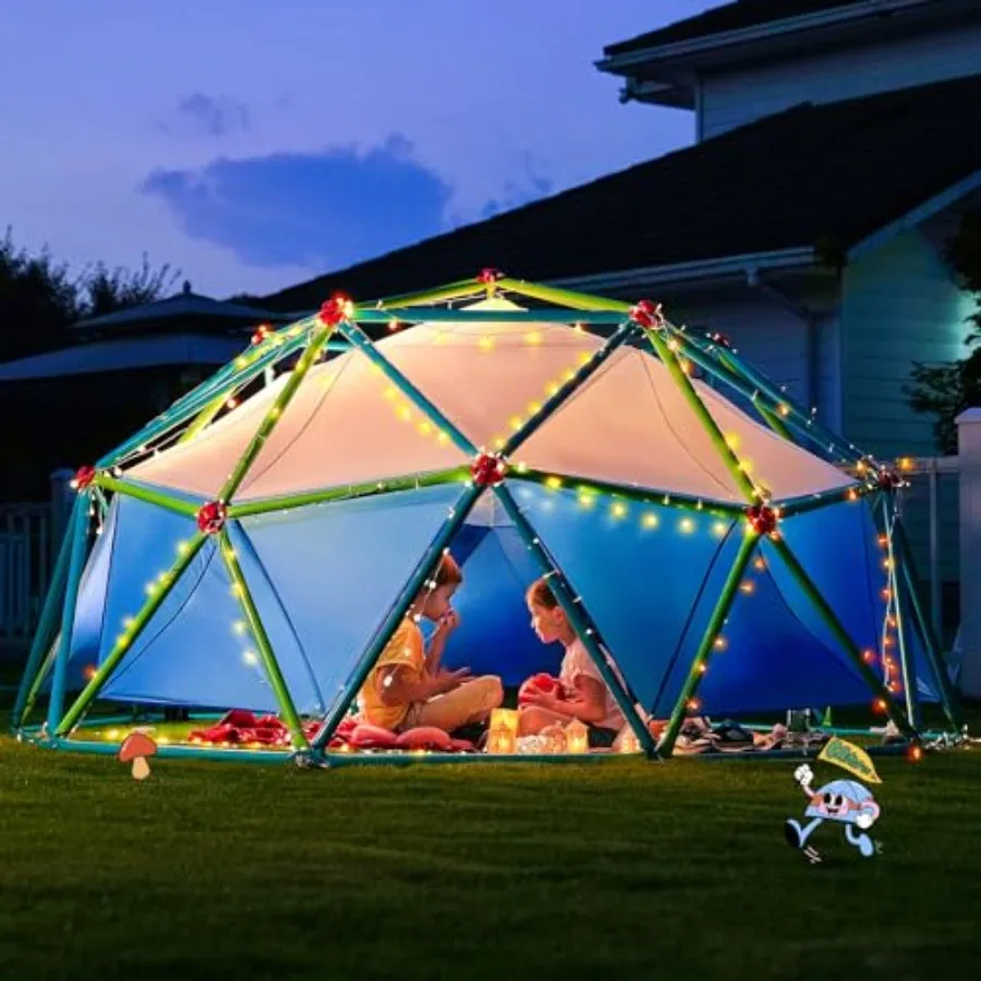 Outdoor Geometric Dome Climber with Tent 10FT Cayn+Green 3D Assembly Video 0LBS Weight Cbility Suitable for 1-6 Durable UV-Resi
Outdoor Geometric Dome Climber with Tent 10FT Cayn+Green 3D Assembly Video 0LBS Weight Cbility Suitable for 1-6 Durable UV-Resi