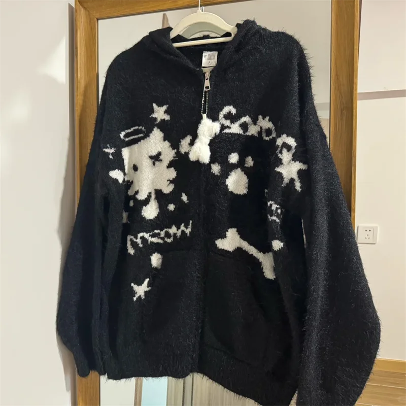 Hooded Ear Knitted Women Preppy Style Sueter Mujer Kawaii Japanese Cardigan Cat Jacquard Sweet Y2k Sweaters Coats Zipper
Hooded Ear Knitted Women Preppy Style Sueter Mujer Kawaii Japanese Cardigan Cat Jacquard Sweet Y2k Sweaters Coats Zipper