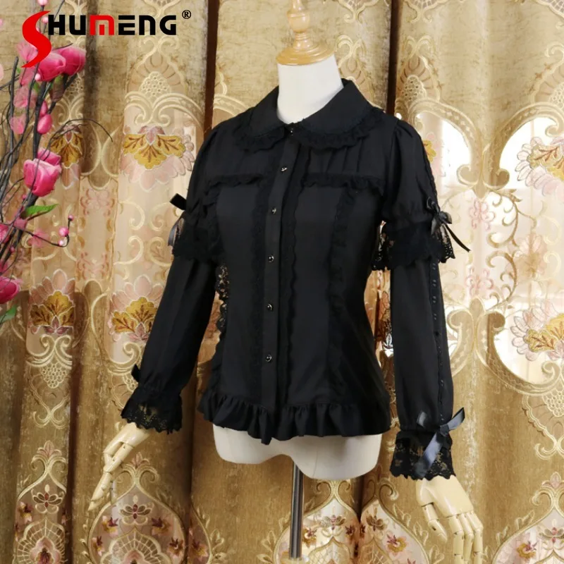 Lolita Japanese Style Summer Four Seasons Short Sleeve Sweet Doll Collar Chiffon Shirt Slim Fit Base Ride Top Blusas De Mujer
Lolita Japanese Style Summer Four Seasons Short Sleeve Sweet Doll Collar Chiffon Shirt Slim Fit Base Ride Top Blusas De Mujer