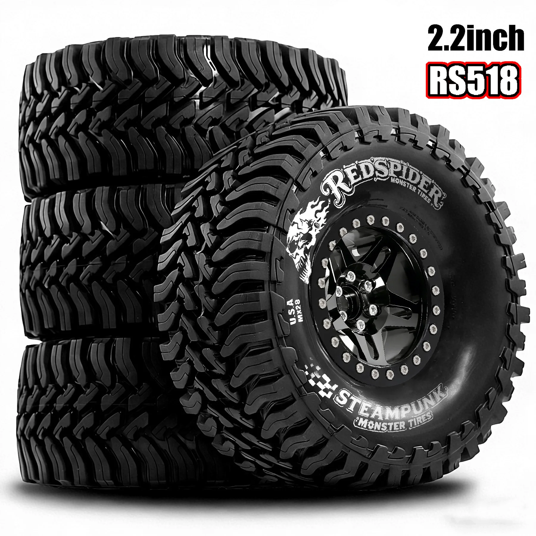 RED SPIDER 2.2'' RC Crawler Tires and Beadlock Wheels Rims OD 5.2''for 1/10 RC Crawler Car Axial SCX10 Wraith RR10Capra Traxxas
RED SPIDER 2.2'' RC Crawler Tires and Beadlock Wheels Rims OD 5.2''for 1/10 RC Crawler Car Axial SCX10 Wraith RR10Capra Traxxas