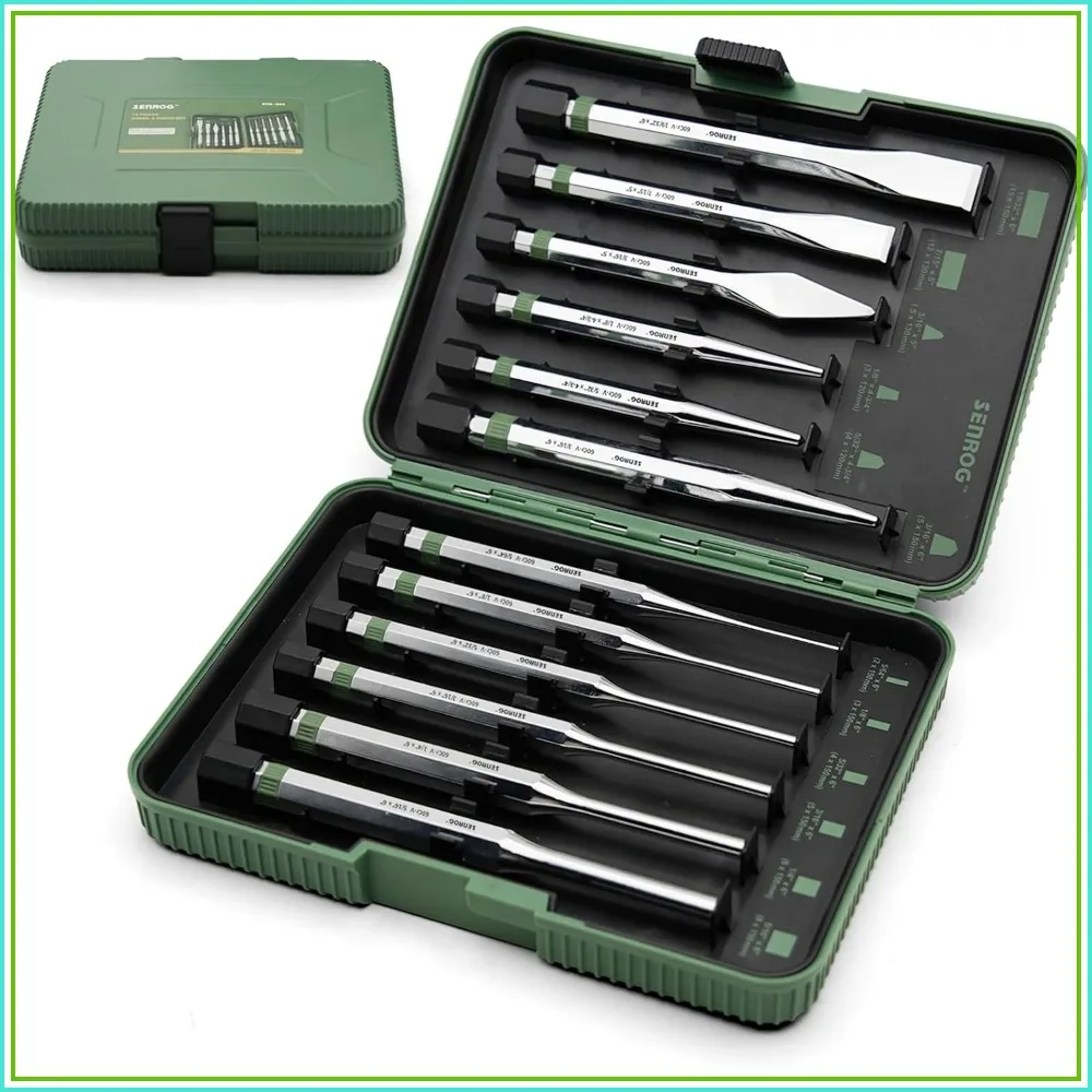 12-Piece Punch & Chisel Set, Heavy Duty Steel, Rust-Proof, with Case for Factory & Home Use
12-Piece Punch & Chisel Set, Heavy Duty Steel, Rust-Proof, with Case for Factory & Home Use