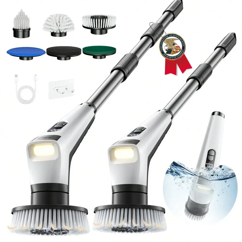 Вращающаяся щетка с LED-подсветкой, 5 сменных насадок, щетка для душа с крутящим моментом 25 кг, водонепроницаемость IPX8, 90 минут работы, водонепроницаемая чистка
Вращающаяся щетка с LED-подсветкой, 5 сменных насадок, щетка для душа с крутящим моментом 25 кг, водонепроницаемость IPX8, 90 минут работы, водонепроницаемая чистка