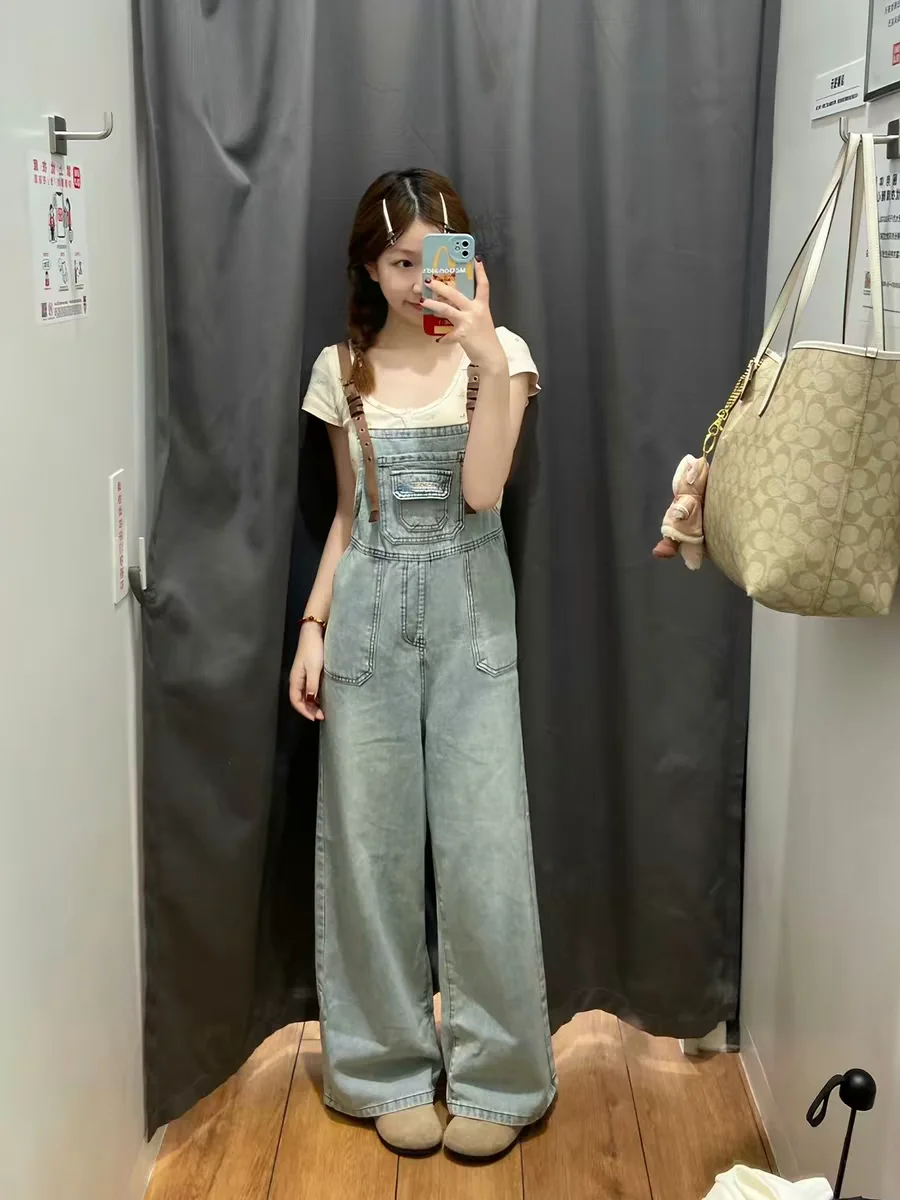 Retro Loose Women's Denim Overalls Summer 2026 New Lazy Slimming Youthful Straight Leg Pants High Waist Button Closure Jeans
Retro Loose Women's Denim Overalls Summer 2026 New Lazy Slimming Youthful Straight Leg Pants High Waist Button Closure Jeans