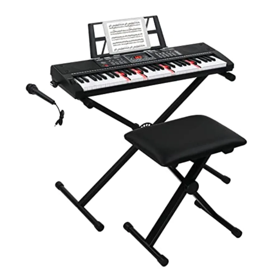 Beginner-friendly 61-key electric keyboard piano set for kids: portable ABS plastic black instrument with built-in speakers, id
Beginner-friendly 61-key electric keyboard piano set for kids: portable ABS plastic black instrument with built-in speakers, id