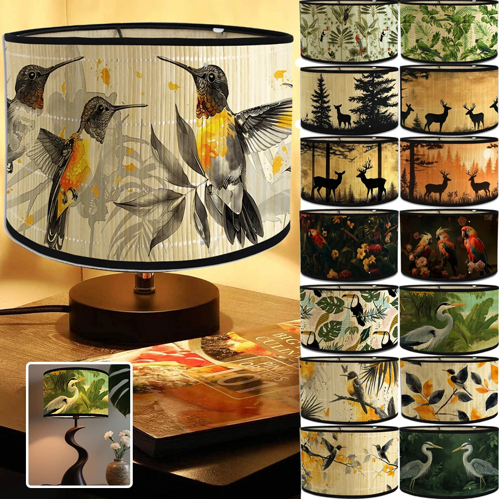 Винтажные цветочные птицы, барабанные абажуры, Лось, попугай, бамбуковая крышка лампы, настольные торшеры, подвеска, кафе, домашний декор для проживания в семье
Винтажные цветочные птицы, барабанные абажуры, Лось, попугай, бамбуковая крышка лампы, настольные торшеры, подвеска, кафе, домашний декор для проживания в семье