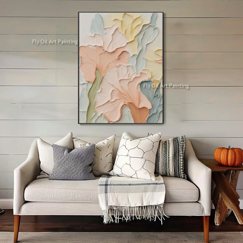 Cream Colored Flower Oil Painting With Pink Yellow Blue Floral Knife Thick Canvas Art Handmade Nordic Style Artwork For Decor
Cream Colored Flower Oil Painting With Pink Yellow Blue Floral Knife Thick Canvas Art Handmade Nordic Style Artwork For Decor