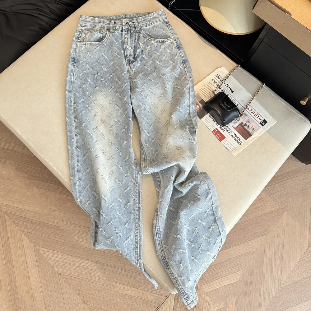 Light Blue Rhinestone Straight Leg Jeans Women's Summer New Design Heavy Duty Floor Length High Waist Versatile Casual Pants
Light Blue Rhinestone Straight Leg Jeans Women's Summer New Design Heavy Duty Floor Length High Waist Versatile Casual Pants