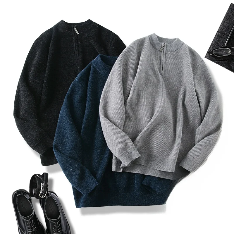 Men's Fce Lined Knitwear Stand Collar Casual Sweater Zipper Design Thiened Long Sve Autumn Winter Faion Urban Sle
Men's Fce Lined Knitwear Stand Collar Casual Sweater Zipper Design Thiened Long Sve Autumn Winter Faion Urban Sle