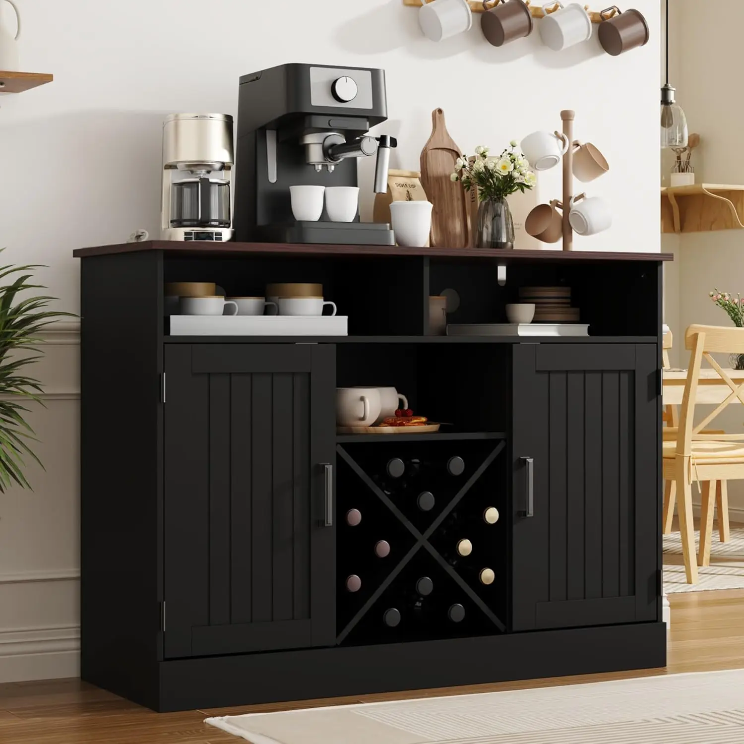 Farmhouse 42.5" Buffet Cabinet with Prower Outlets, Large Sideboard Storage Cabinet with Wine Rack. Wooden Coffee Bar C
Farmhouse 42.5" Buffet Cabinet with Prower Outlets, Large Sideboard Storage Cabinet with Wine Rack. Wooden Coffee Bar C