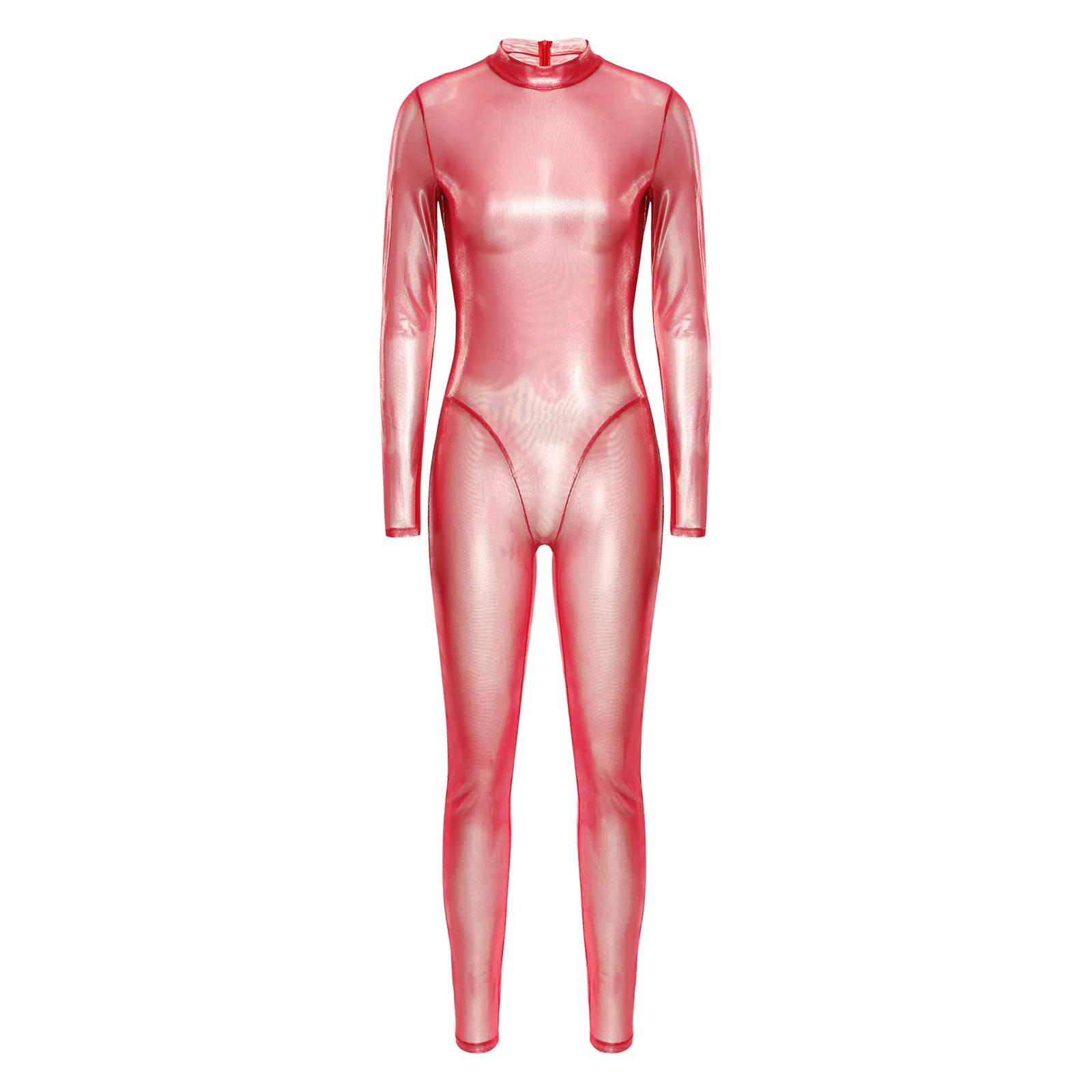 Women Metallic Full Body Unitard Jumpsuit Long Sleeve Sheer Long Pants Catsuit Tights Yoga Gymnastics Athletic Leotard Clubwear
Women Metallic Full Body Unitard Jumpsuit Long Sleeve Sheer Long Pants Catsuit Tights Yoga Gymnastics Athletic Leotard Clubwear