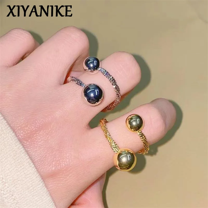 XIYANIKE Hip Hop Round Ball Cuff Rings For Men Women Girl Vintage Punk Fashion New Jewelry Lady Gift Party Rock anillos mujer
XIYANIKE Hip Hop Round Ball Cuff Rings For Men Women Girl Vintage Punk Fashion New Jewelry Lady Gift Party Rock anillos mujer