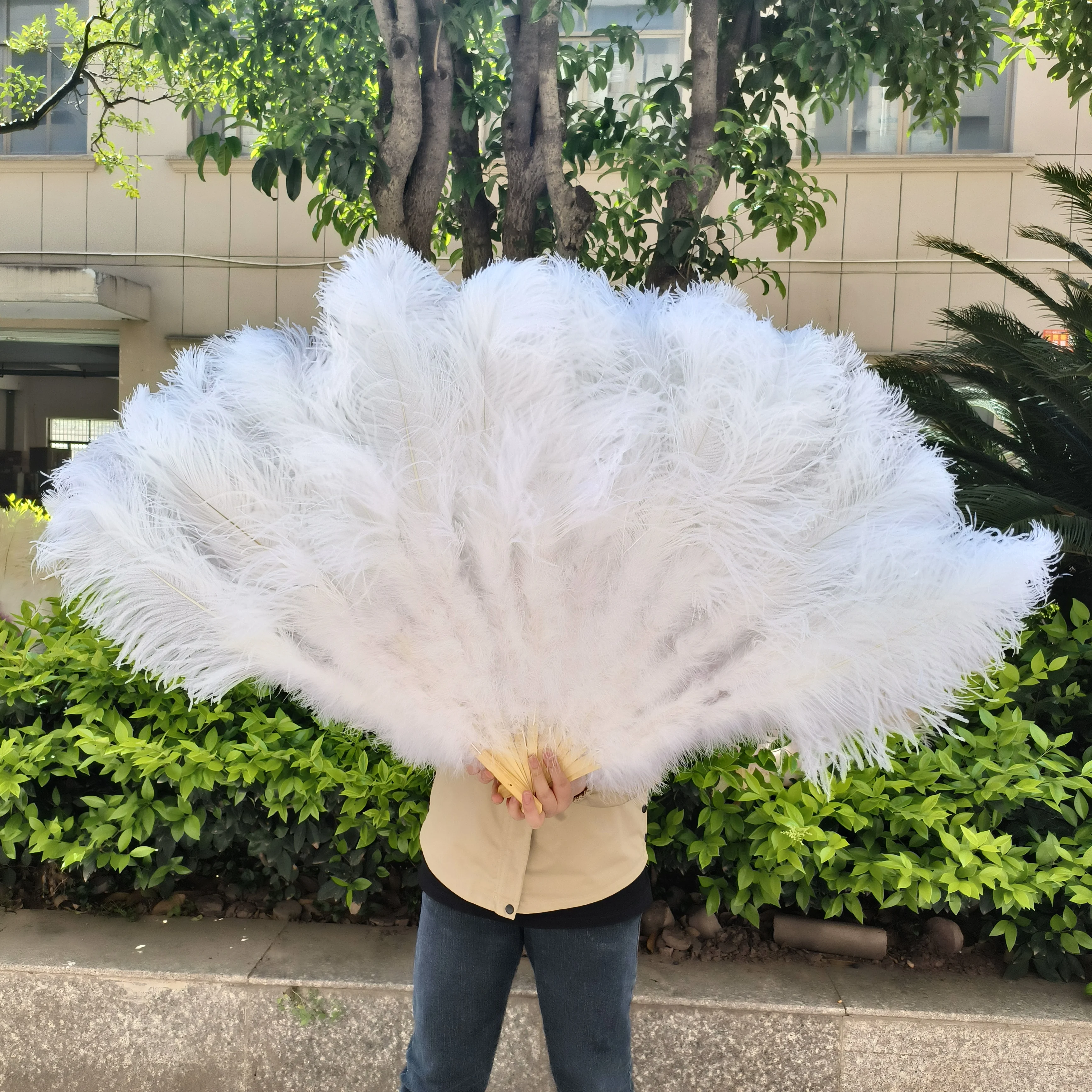 White Big Ostrich Feather Fans 100CM 130CM Fluffy 13 Bone Handheld Dance Stage Performance Feather Fan Wedding Dance Accessories
White Big Ostrich Feather Fans 100CM 130CM Fluffy 13 Bone Handheld Dance Stage Performance Feather Fan Wedding Dance Accessories