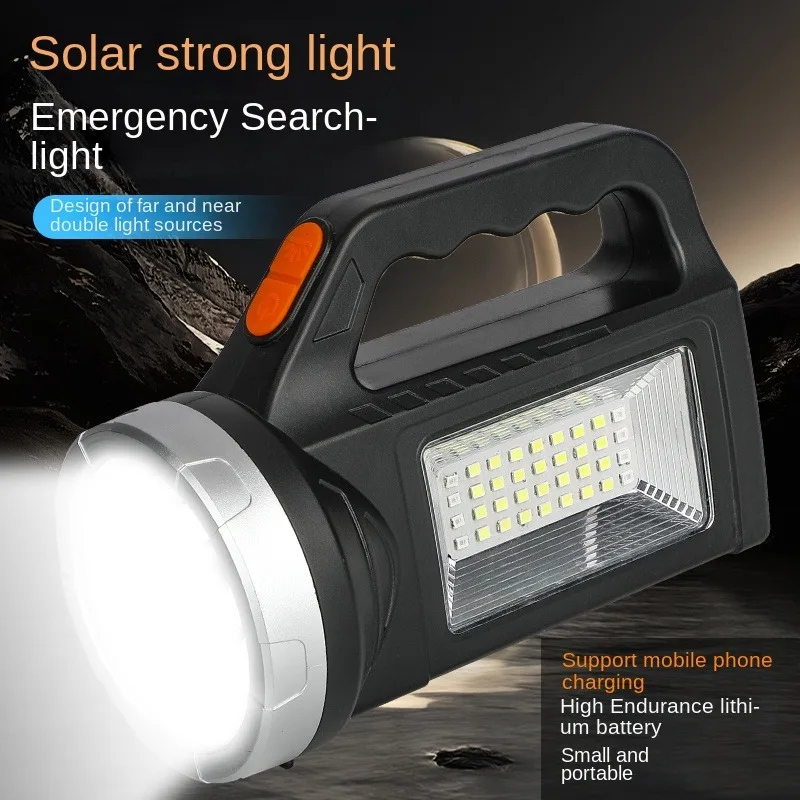Solar Powered Double-sided Flashlight, Multiple Lighting Modes, Rechargeable, 5 Light Modes, Emergency Light, Mobile Power Function, Suitable For Hurricanes, Emergencies, Etc., Emergency Lighting, Housewarming Gift, Family Must-have, Searchlight
Solar Powered Double-sided Flashlight, Multiple Lighting Modes, Rechargeable, 5 Light Modes, Emergency Light, Mobile Power Function, Suitable For Hurricanes, Emergencies, Etc., Emergency Lighting, Housewarming Gift, Family Must-have, Searchlight