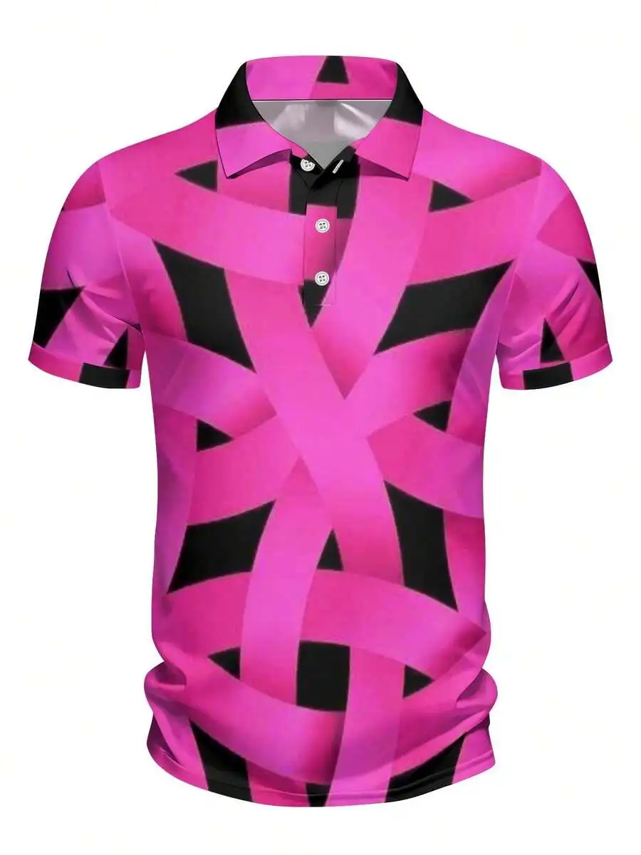 Mens Pink And Black Geometric Print Shirt Casual Summer Top
Mens Pink And Black Geometric Print Shirt Casual Summer Top