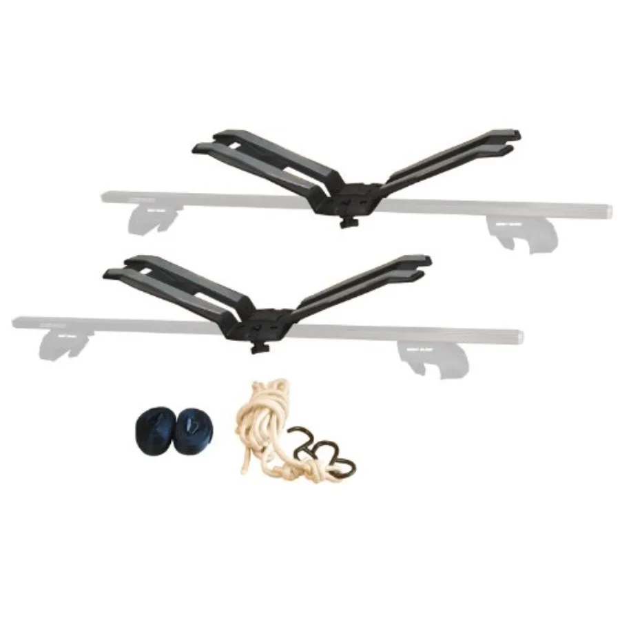 Roof mount rack for canoe and kayak transport on cross bars, aluminum alloy construction, black finish, lightweight and aerodyn
Roof mount rack for canoe and kayak transport on cross bars, aluminum alloy construction, black finish, lightweight and aerodyn