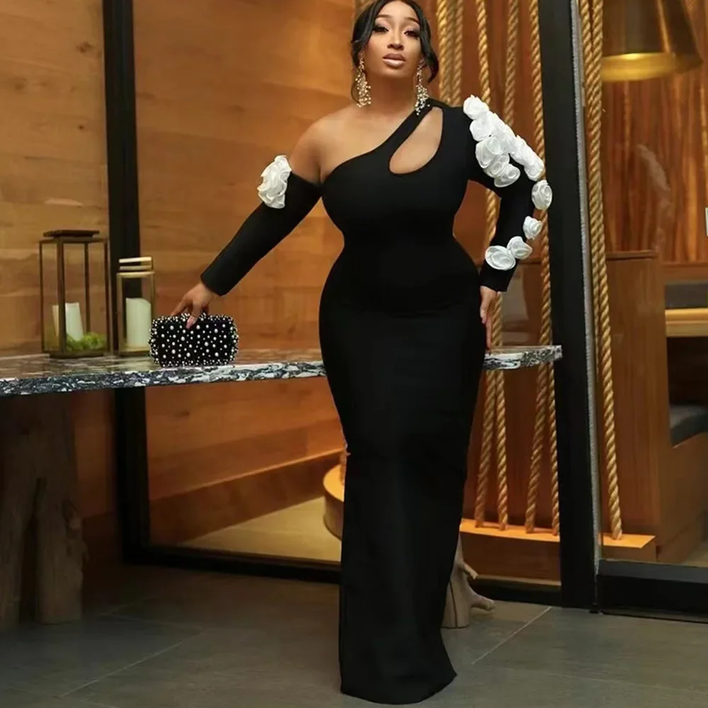 2025 Bandage Party Dress for Women Elegant Asymmetric Neck Long Sleeve White Appliques Long Celebrity Evening Party Dress
2025 Bandage Party Dress for Women Elegant Asymmetric Neck Long Sleeve White Appliques Long Celebrity Evening Party Dress