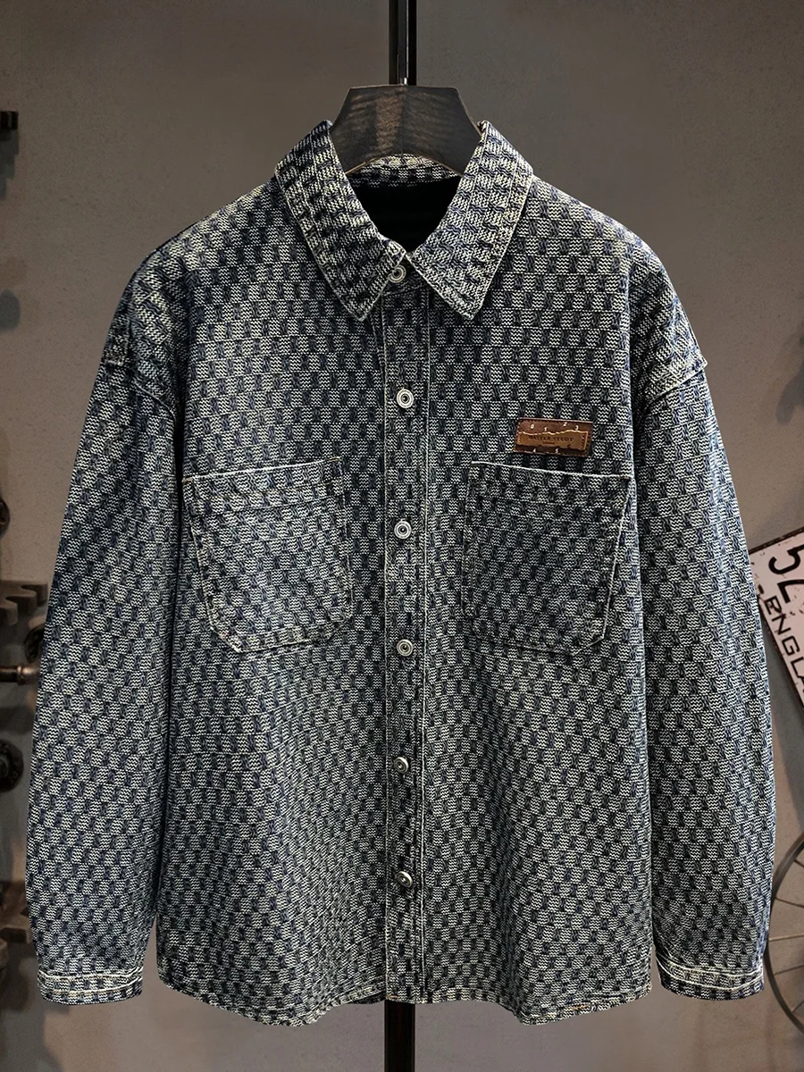 High-End Embroidered Denim irt Men's Loose Casual Workwear American Retro Trendy Cotton Polyester Blend Long Sve Button up
High-End Embroidered Denim irt Men's Loose Casual Workwear American Retro Trendy Cotton Polyester Blend Long Sve Button up