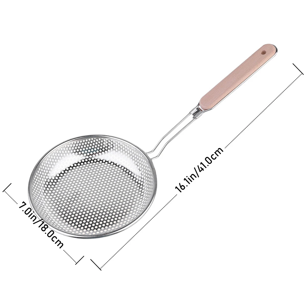 Stainless Steel Colander Perforated Skimmer Wood Handle Strainer High Temp Resistant Easy Clean Kitchen Drain Metal Cooking
Stainless Steel Colander Perforated Skimmer Wood Handle Strainer High Temp Resistant Easy Clean Kitchen Drain Metal Cooking