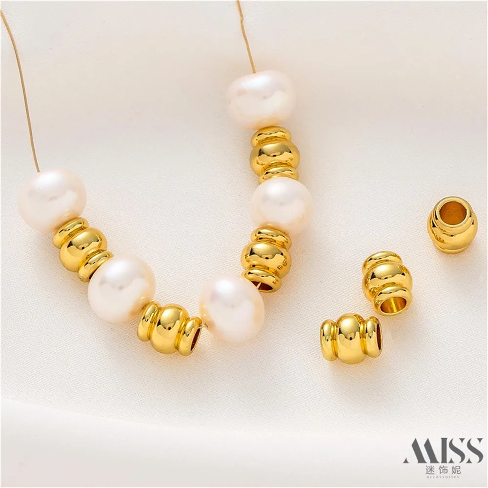 18K Gold-wrapped Large-hole Waist Matte Bucket Beads DIY Accessories Handmade Beaded Bracelets Necklaces Jewelry Materials
18K Gold-wrapped Large-hole Waist Matte Bucket Beads DIY Accessories Handmade Beaded Bracelets Necklaces Jewelry Materials
