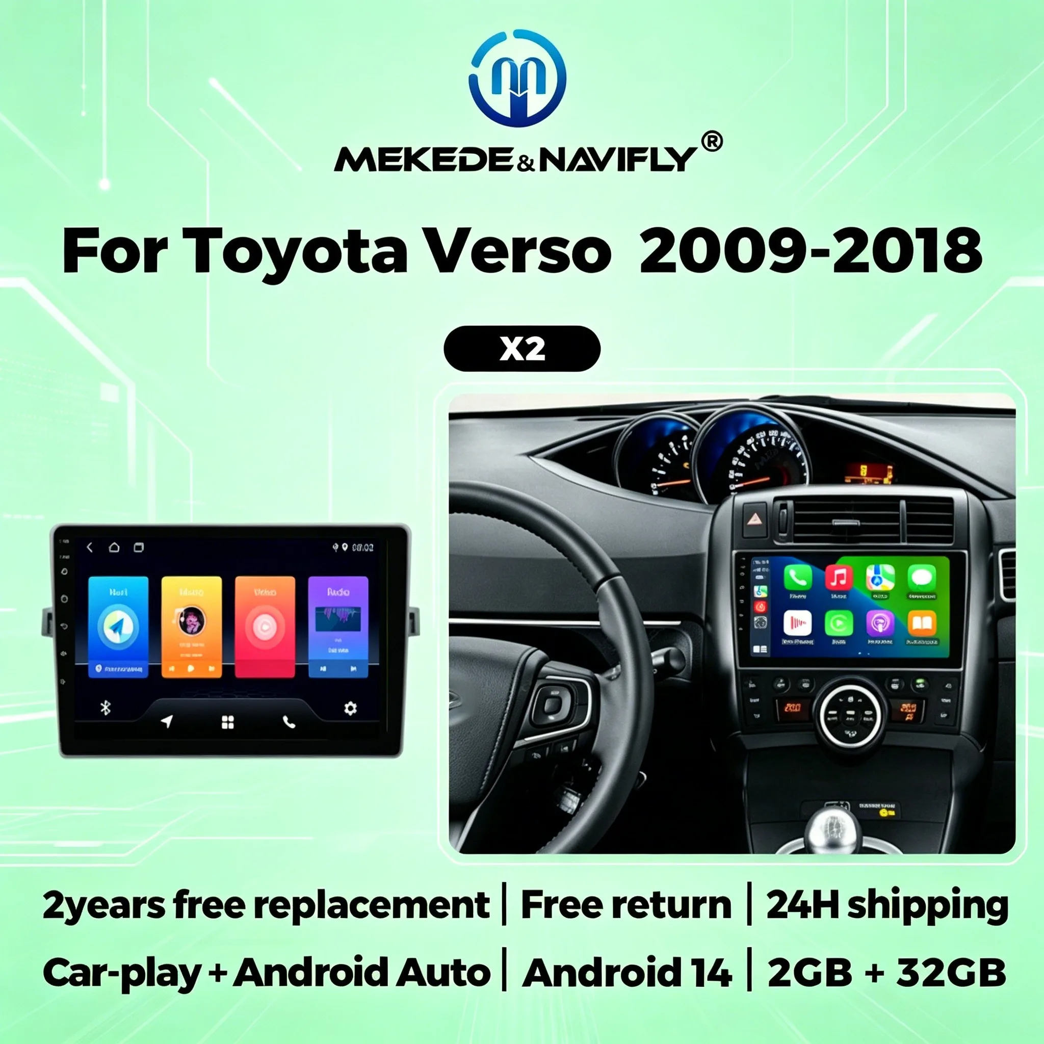 2 Din Car Radio Stereo For Toyota Verso 2009-2018 Wireless Carplay Android Auto Multimedia Player GPS Navigation FM Autoradio BT
2 Din Car Radio Stereo For Toyota Verso 2009-2018 Wireless Carplay Android Auto Multimedia Player GPS Navigation FM Autoradio BT