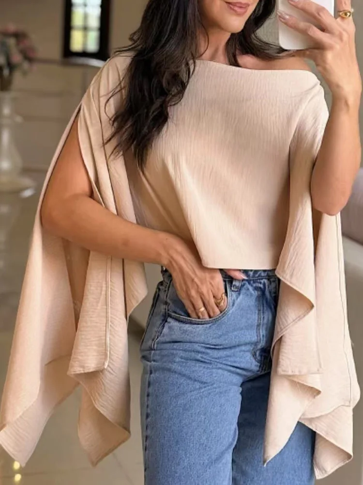 Casual Women Slash Neck Batwing Sleeve Blouse Loose Solid Elegant Female Spring Summer Shirt Blusa 2025 Lady Sexy Top Streetwear
Casual Women Slash Neck Batwing Sleeve Blouse Loose Solid Elegant Female Spring Summer Shirt Blusa 2025 Lady Sexy Top Streetwear