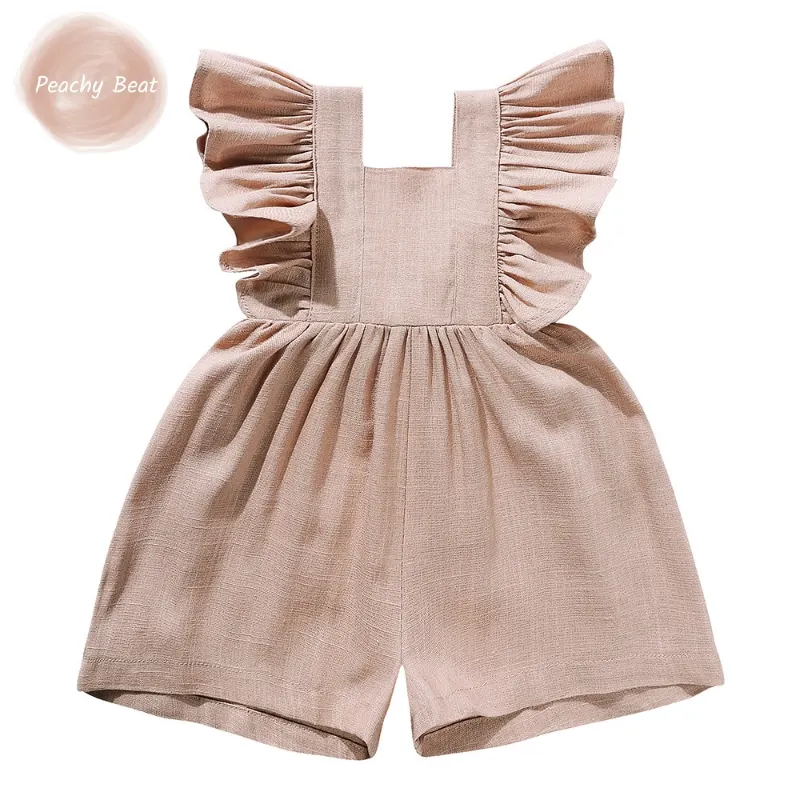 Newborn Baby Girl Boy Cotton Linen Suspender Ruffled Infant Toddler Child Strap Shorts Fly Sleeve Solid Color Baby Clothes 0-2Y
Newborn Baby Girl Boy Cotton Linen Suspender Ruffled Infant Toddler Child Strap Shorts Fly Sleeve Solid Color Baby Clothes 0-2Y
