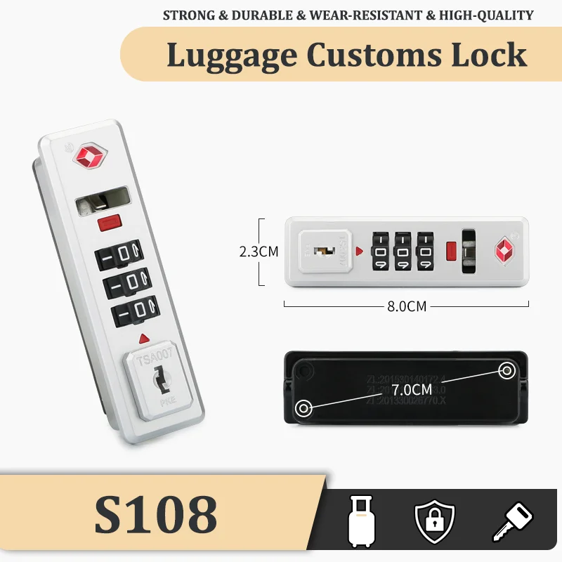 Suitable For S108 Original Baggage Customs Lock Luggage Accessories Combination Lock Simple Portability Anti-theft Security
Suitable For S108 Original Baggage Customs Lock Luggage Accessories Combination Lock Simple Portability Anti-theft Security