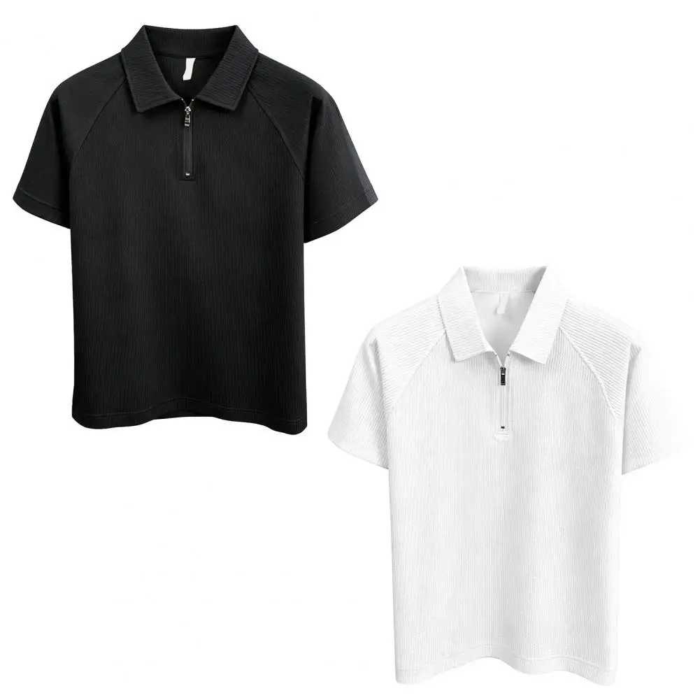 Men Casual Polyester Tee Loose Fit Turndown Collar Textured Shirt Casual Solid Color Golf Shirt for Office Daily Life Date
Men Casual Polyester Tee Loose Fit Turndown Collar Textured Shirt Casual Solid Color Golf Shirt for Office Daily Life Date