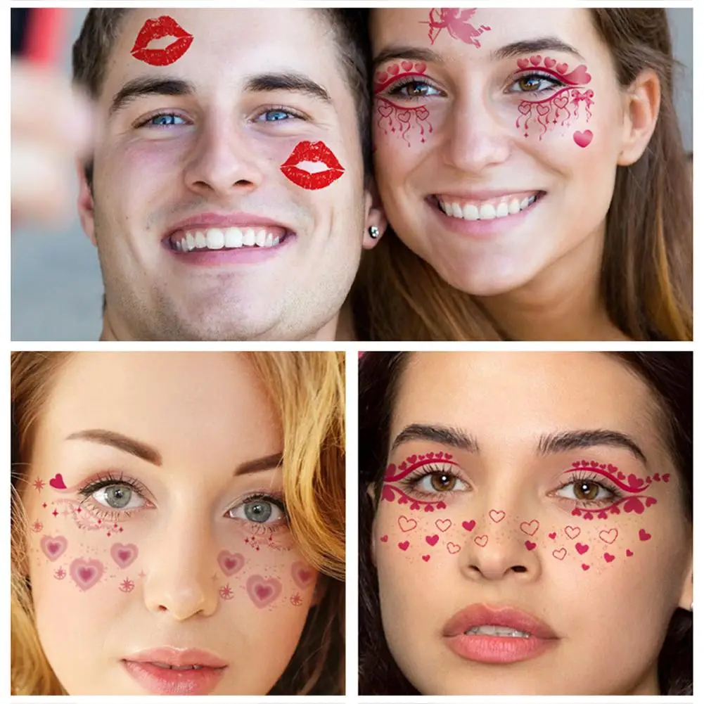 Valentine's Day Temporary Tattoos, Red Heart Freckle Stickers, Love & Sexy Lips Fake Tattoos for Women Girls Face & Body Decals
Valentine's Day Temporary Tattoos, Red Heart Freckle Stickers, Love & Sexy Lips Fake Tattoos for Women Girls Face & Body Decals