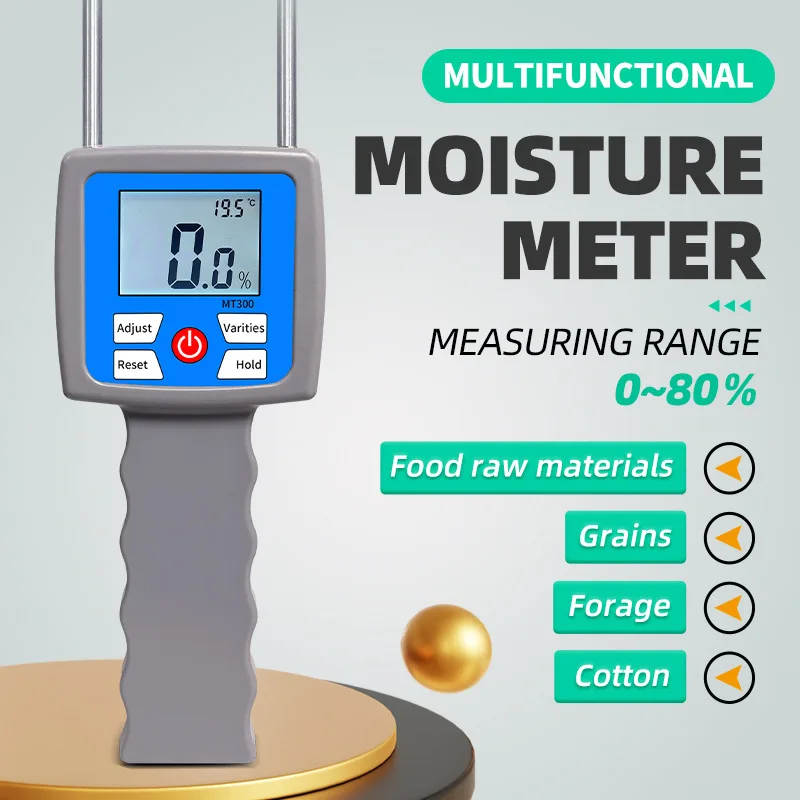 MT300 Varities Hold MEASURING RANGE 0~80% Food Raw Materials Grains Forage Cotton Moisture Detecto MEASUREMENT OF HAY/STRAW
MT300 Varities Hold MEASURING RANGE 0~80% Food Raw Materials Grains Forage Cotton Moisture Detecto MEASUREMENT OF HAY/STRAW