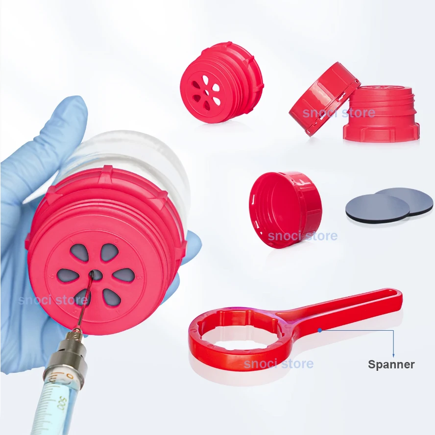 GL45 double-layer anti-theft sampling cover seal Butyl lithium bottle cap GL45 screw cover Reusable needle solvent cover,1Piece
GL45 double-layer anti-theft sampling cover seal Butyl lithium bottle cap GL45 screw cover Reusable needle solvent cover,1Piece