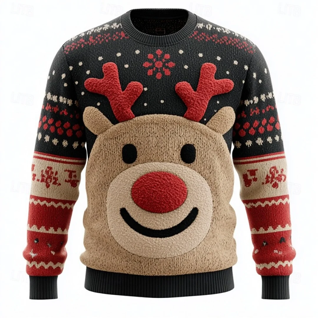 New Christmas Deer Print Warm Knitted Long Sleeve Sweater Pullover Tops Round Neck Casual Ugly Blouse Christmas Sweater Hoodies 
New Christmas Deer Print Warm Knitted Long Sleeve Sweater Pullover Tops Round Neck Casual Ugly Blouse Christmas Sweater Hoodies
