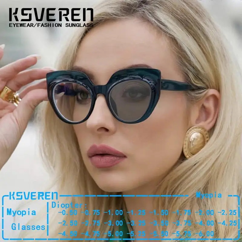 Vintage Photochromic Sun Glasses Women Near Sight Myopia Eyewear Outdoor Driving Glasses Prescription Eyeglasses 0 To -6.0
Vintage Photochromic Sun Glasses Women Near Sight Myopia Eyewear Outdoor Driving Glasses Prescription Eyeglasses 0 To -6.0