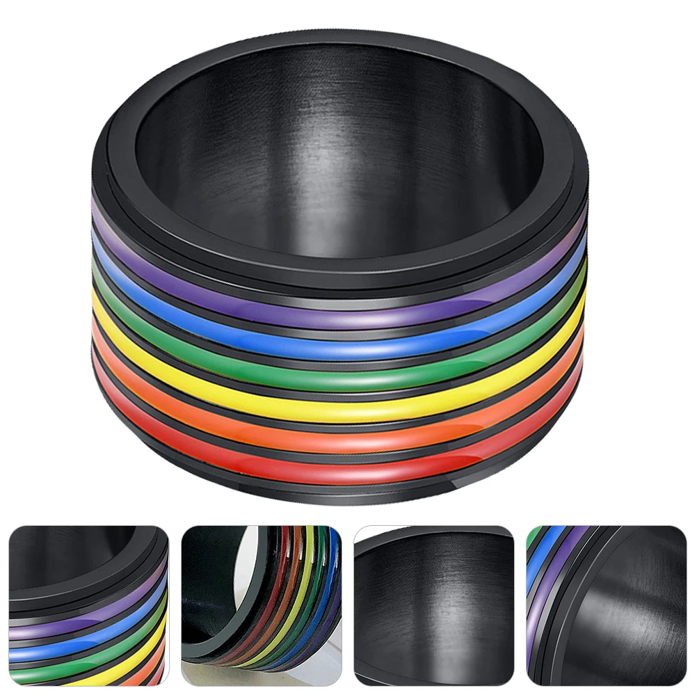 Titanium Steel Rainbow Ring Smooth Fade Resistant Fashionable Gay Jewelry For Party Prom Summer Picnic Decoration
Titanium Steel Rainbow Ring Smooth Fade Resistant Fashionable Gay Jewelry For Party Prom Summer Picnic Decoration