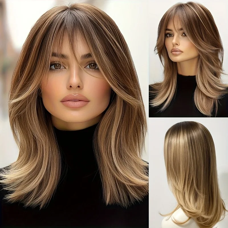 Европейские и американские женские синтетические парики, золотисто-коричневые, стильные и естественно выглядящие
Европейские и американские женские синтетические парики, золотисто-коричневые, стильные и естественно выглядящие