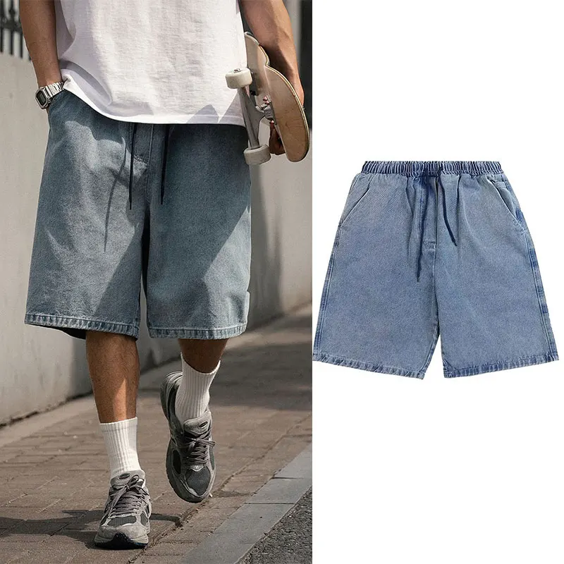 Loose Straight Leg Light Blue Jeans Shorts Unisex Summer Vintage Wash Casual Wide Leg Five-Quarter Length Youth Fashion
Loose Straight Leg Light Blue Jeans Shorts Unisex Summer Vintage Wash Casual Wide Leg Five-Quarter Length Youth Fashion