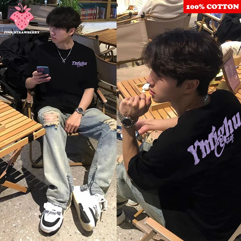 Summer American short sleeves T-shirt Men's 2025 New Retro Letter Print black short sleeve T-shirt Casual Y2k Top Mens clothing
Summer American short sleeves T-shirt Men's 2025 New Retro Letter Print black short sleeve T-shirt Casual Y2k Top Mens clothing