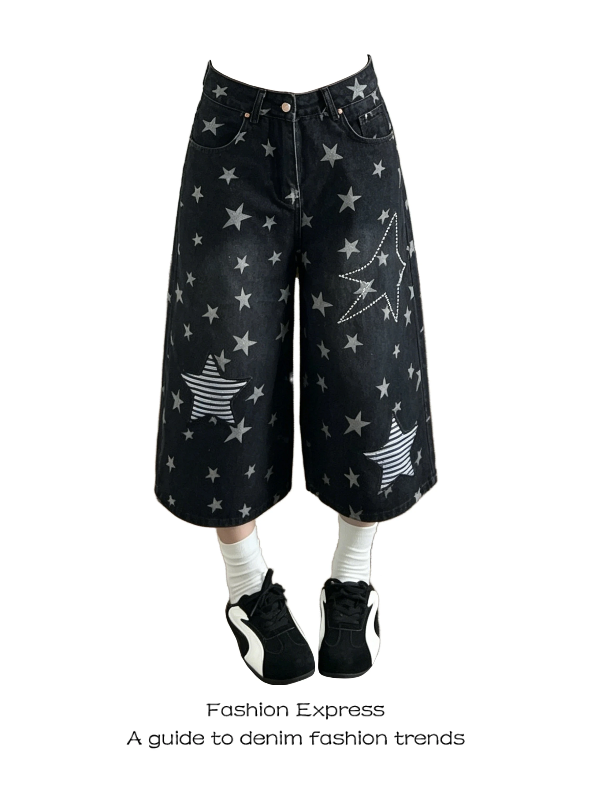 Black Denim Jeans Women's Style 2026 Summer New Retro Printed Star Embroidery Seven-Foot High Waist Wide Leg Pants
Black Denim Jeans Women's Style 2026 Summer New Retro Printed Star Embroidery Seven-Foot High Waist Wide Leg Pants